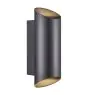 Nordlux Nico Wandleuchte Aluminium Schwarz Up & Down | IP54 - Geeignet für 2x GU10