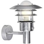 Nordlux Lønstrup 22 Applique Murale Acier et Verre Gris | 220mm - IP44 - Convient pour E27 - Détecteur de Mouvement et de Lumière