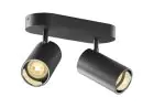 SLV Asto Aluminium Spot Noir | Convient pour 2x GU10